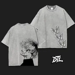 Retro Vintage Ken Kaneki Tokyoooo Ghoul Ver.3 Unisex Oversize Anime Manga Washed Heavyweight Cotton T-shirt, Gift For Anime Fan, Anime Lover