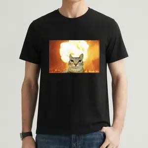 Funny Animal Vintage Graphic Tee, Cats and Explosions T-Shirt, Animal Shirt, Unisex Meme Cringe Funny Shirt, Menswear Womenswear Streetwear Cotton Comfort