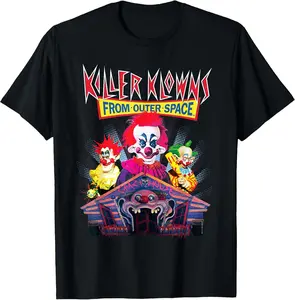 100% Cotton Killer Klowns from Outer Space Crazy House T-Shirt