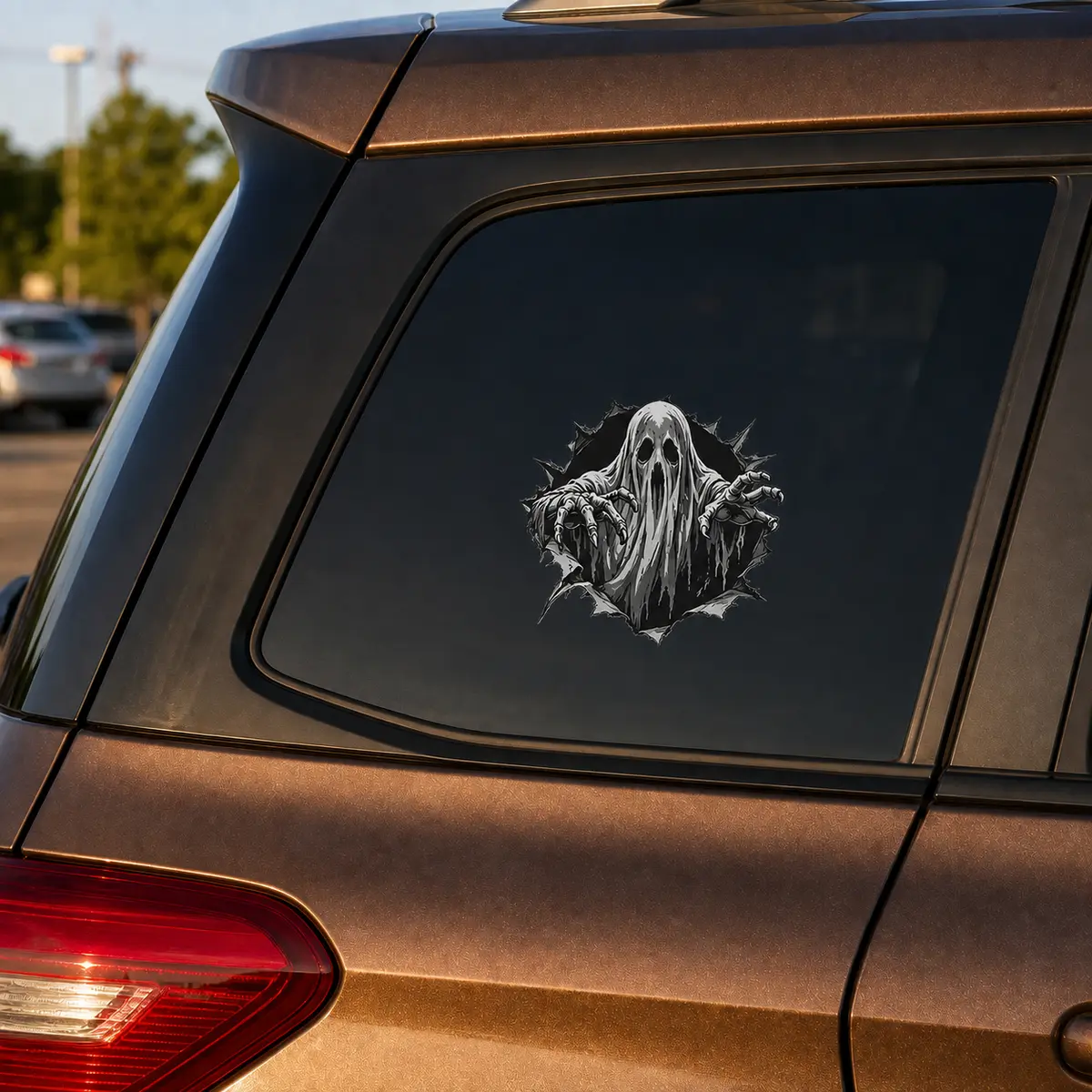 Grim Ghost Skeleton Car Window Decal, Waterproof Vinyl Sticker