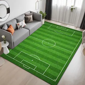 Soccer Field Pattern Rug, 1 Count Non-slip Soft Floor Mat, Decorative Carpet for Home Living Room Bedroom, Room Decor, Home Decor