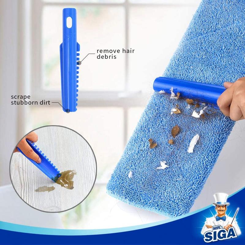 cuban mop,  Professional Microfiber Mop for Hardwood, Laminate, Tile Floor Cleaning, Stainless Steel Telescopic Handle - 3 Reusable Flat Mop Refills and 1 Dirt Removal Scrubber Included No brand
