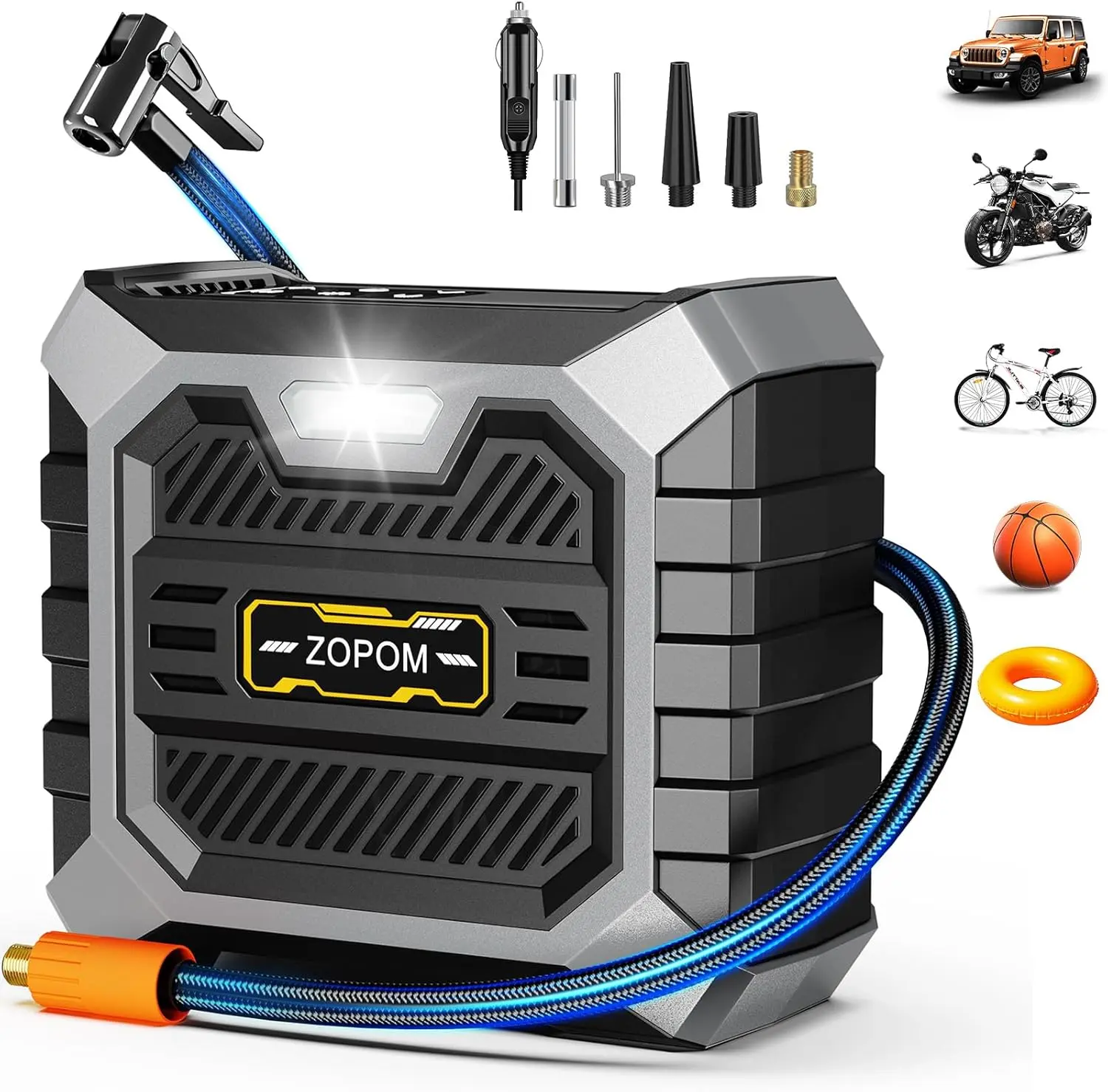 Tire Inflator Portable Air Compressor DC 12V Air Compressor Portable with Digital Pressure Gauge Air Pump for Car Tires - Car Accessories Bike, Motor