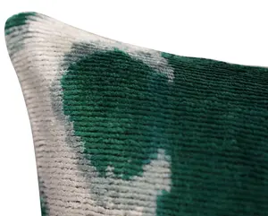 Canvello Luxury Leaf Green Carbon Grey Pillow for Couch | 16x16