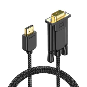 HDMI to VGA  3ft, HDMI-to-VGA   HDMI Adapter Cord (Male to Male) for , Computer, Laptop, Desktop, PC, Projector, HDTV and More