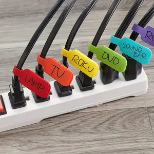 8pcs Colorful Cable Ties with Writeable Function, for Organizing and Identifying, Desk Organization, Home Office Setup, Colorful Markers, Vibrant Design, Durable Material, Strong Adhesive, Wire Markers, Cable Labels