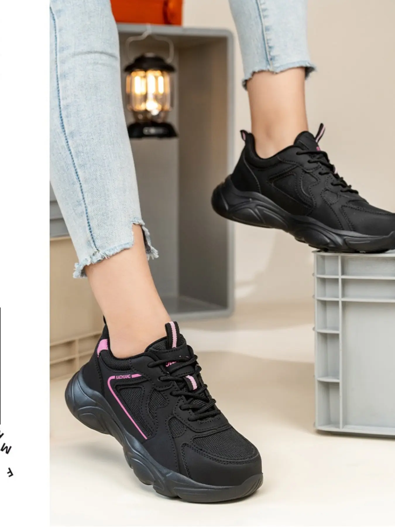 Women's Safety Shoes, Walking Shoes, Above-The-Angle Eva Sole, Textile Upper Material, Casual Style, All-Seasons Wear, Solid Pattern Design