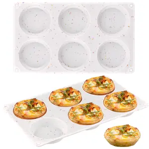 Silicone Egg Bite Molds - 6-Cup Silicone Muffin Pan - Non-Stick Baking Pan for Making Tarts, Meatloaf, Quiche, Egg Muffins, and Mini Cheesecakes (Set of 2)