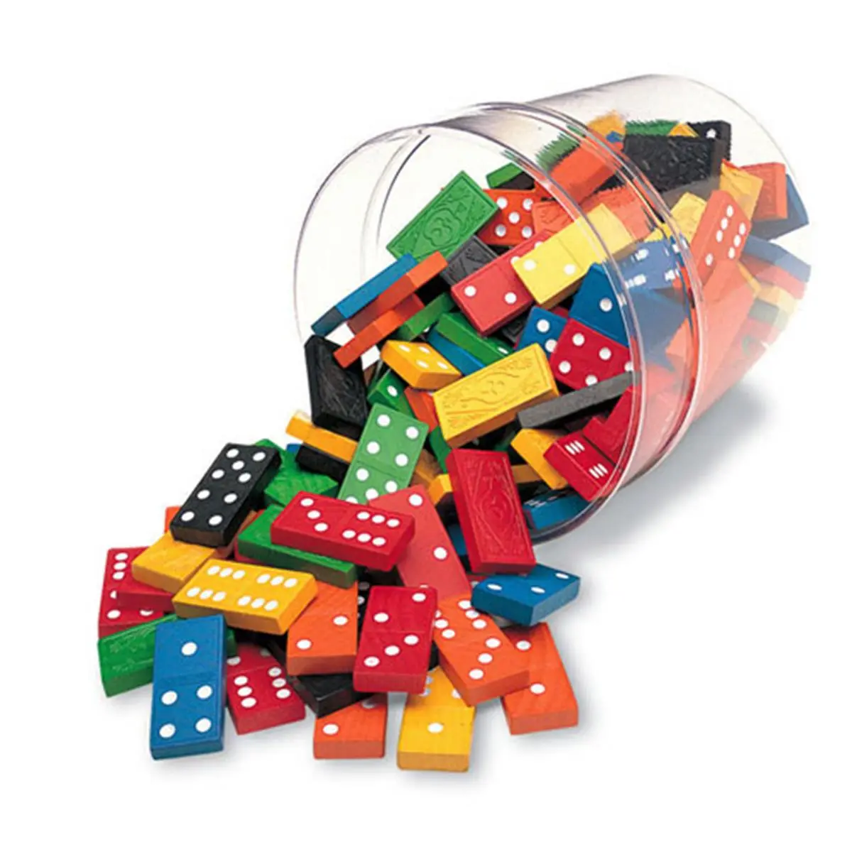 Learning Resources Color Bucket Double-6 Dominoes Interactive Cat Toy - 6 Sets (5 to 11 Pieces Each), 168 Pieces, Different Designs, Family Fun Game, Ages 5+, Math Skills Development Note: Choking Hazard - Small Parts