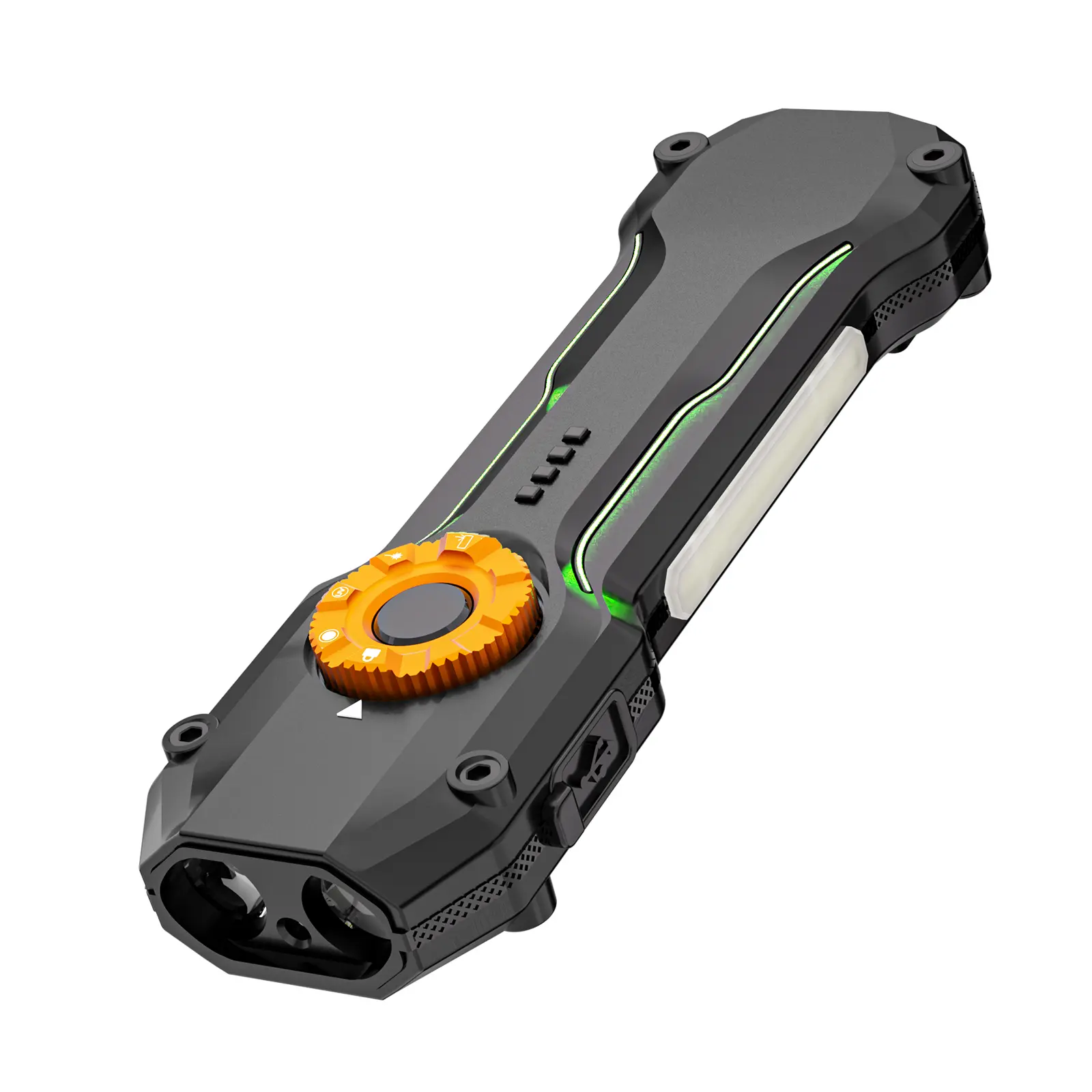 Rechargeable EDC Flashlight, 1200 Lumens Flat Pocket Torch with 365nm UV Light, Red Beam, Side COB & Dynamic RGB, Magnetic Work Light for Auto Repair, Pet Urine, Outdoor
