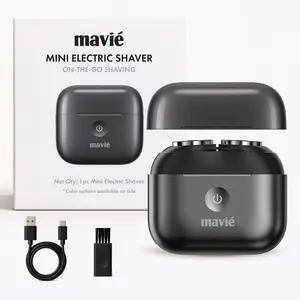 Mavié Mini Electric Shaver for Men, Portable Travel Razor with Magnetic Snap Cap, 9000 RPM Dual Motor, USB-C Fast Charging, IPX4 Washable, Cordless & Pocket-Sized