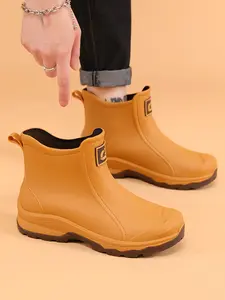 Men's PVC All-Season Rain Boots, Casual Boots, Fashion Ankle Design Anti-Slip Wear Resistant, Gardening Fishing Outdoor Activities Preferred