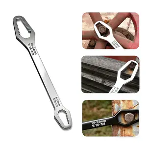 Double-head Torx Spanner,Universal Car Torx Wrench,8-24mm Self-tightening Wrench,Non-Slip Multi-function Wrench for Most Nuts & Bolts Repair,Professional Car Assembly & Disassembly Tool