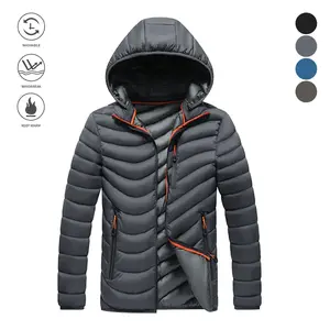 Men's Winter Fleece Lined Warm Cotton Jacket Windproof Waterproof Warm Casual Coat with Removable Hood