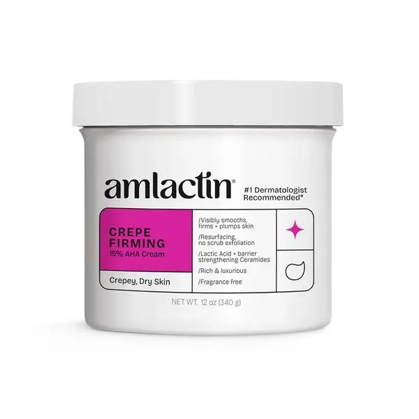 Amlactin Crepe Firming Cream with 15% Lactic Acid, Hydrating Body Care Lotion for Skin Repair and Dry, Crepey Skin, 12 oz, Restore, Lotions, Moisture, Amlactin Body Lotion