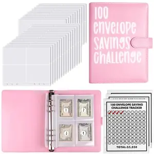 100 Envelopes Money Saving Challenge,A5 Money Saving Binder,With Cash Envelopes,Savings Challenges Book,Save Up To $5050,Easy Fun Budgeting,For Daily Saving,Beginner Friendly,Household Finance Organizer,Personal Finance Essential,Budget Planner Must Have