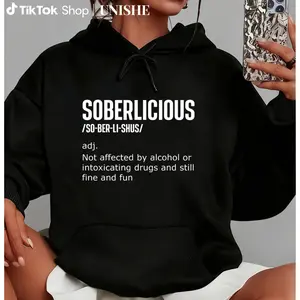 Casual Sobriety Hoodie – Soberlicious Long Sleeve AA NA Recovery Anniversary Wear