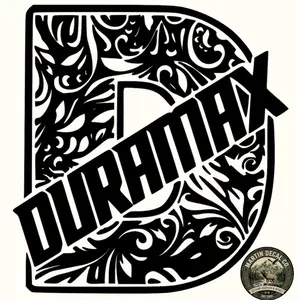 Duramax Tooled Leather Window Decal with Intricate Floral Design for Automotive Use