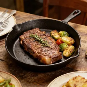 Multifunctional Cast Iron Skillet, Non-Stick Pan, Perfect for Steaks and Eggs, Compatible with Gas and Induction Stoves, Outdoor Camping & Home Kitchen Use