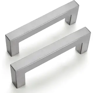 10Pack 3.5In Cabinet Pulls Brushed Nickel Kitchen Cabinet Handles Silver Pulls for Cabinets Stainless Steel Handles for Cabinets and Drawers, 3.5In Hole POWPULL