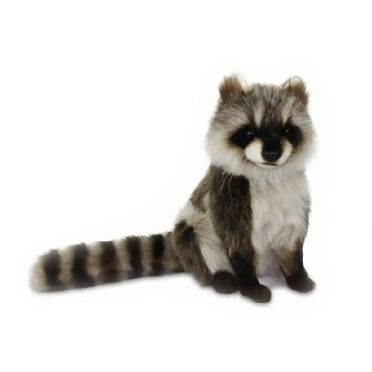 212 MAIN Realistic Raccoon Figure Cat Toy - 12.4 in. Soft Huggable Seated Stuffed Plush with Realistic Look for Cats