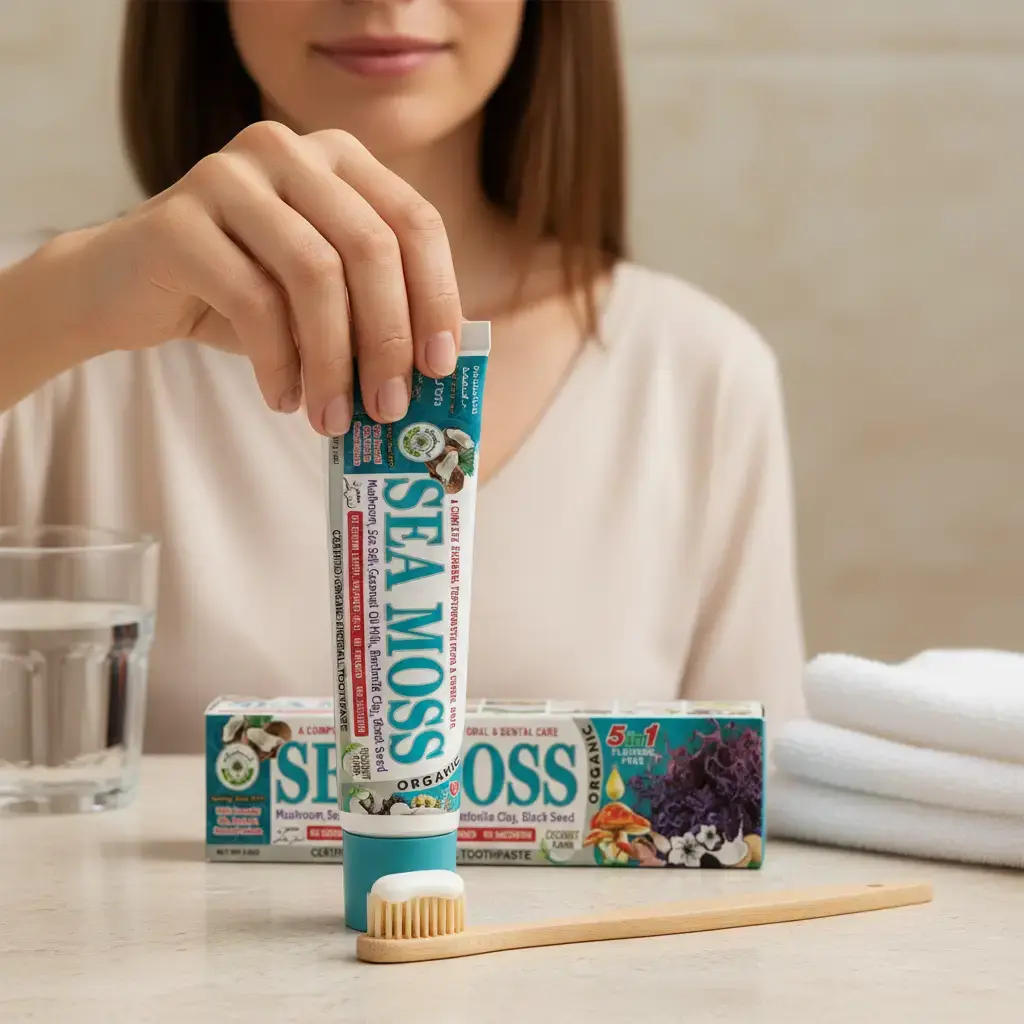 Organic Oral Toothpaste - Al Riyan Sea Moss Infused, 100% Natural, Fluoride-Free