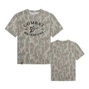 Mossy Oak Combat Logo Printing Original Bottomland Pattern Tshirt, Combat Waterfowl Printing Bottomland Camouflage Camo Tee