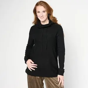 WynneLayers Kiss of Cashmere Drawstring Cowl Neck Sweater