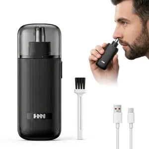EMPTAN Nose Hair Trimmer for Men Women - Professional Painless Eyebrow & Facial Hair Trimmer, Rechargeable Trimmer with IPX7 Waterproof, Dual Edge Blades for Easy Cleansing
