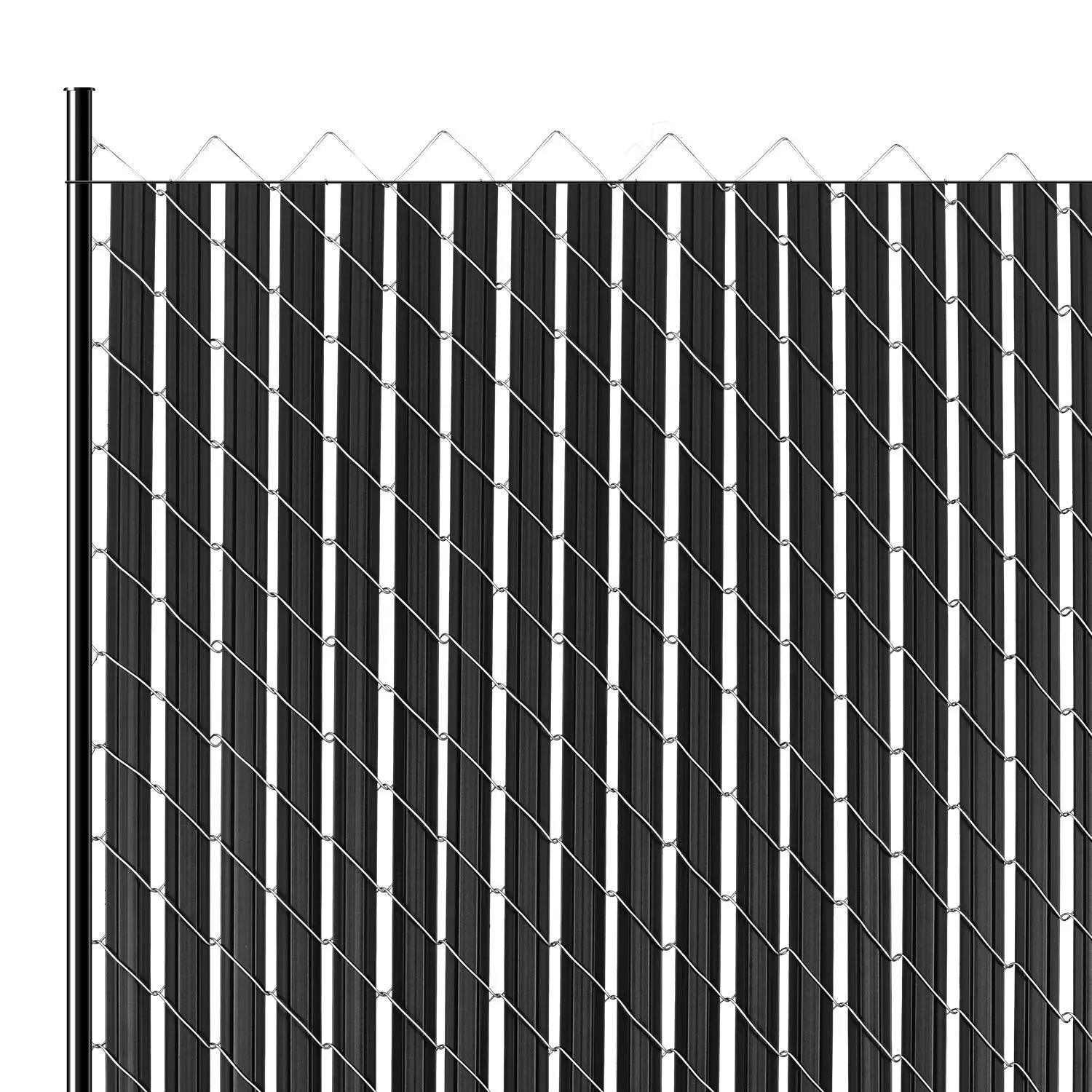 【SummerFinds】VEVOR Bottom Locking Privacy Slats,  , Double-Wall Vertical Bottom-Locking Slats with Wings for Chain-Link Fence, High-Density HDPE Chain Link Slats Ideally Fit 8' High Fence for Garden and Farm(Black)