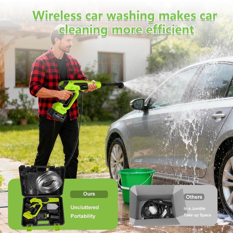 Cordless Portable Power Washer 21V, 200W High Pressure Water Cleaner with 13000mAh Battery, Adjustable 6-in-1 Nozzle & Foam Bottle,for Valentine’s Day Gift Cordless Portable Power Washer 21V, 200W High Pressure Water Cleaner with 13000mAh Battery, Adjustable 6-in-1 Nozzle & Foam Bottle,for Valentine’s Day Gift