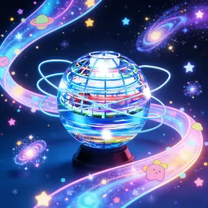 LED Anti-Gravity Boomerang Hover Orb Galaxy Flying Spinner for All Ages, Fun Indoor Outdoor Activity Toys for Kids 6-12 & Teens, Safe Sturdy Family Interactive Flying Ball, Entertainment Game Props, Perfect Gifts & Party Toys