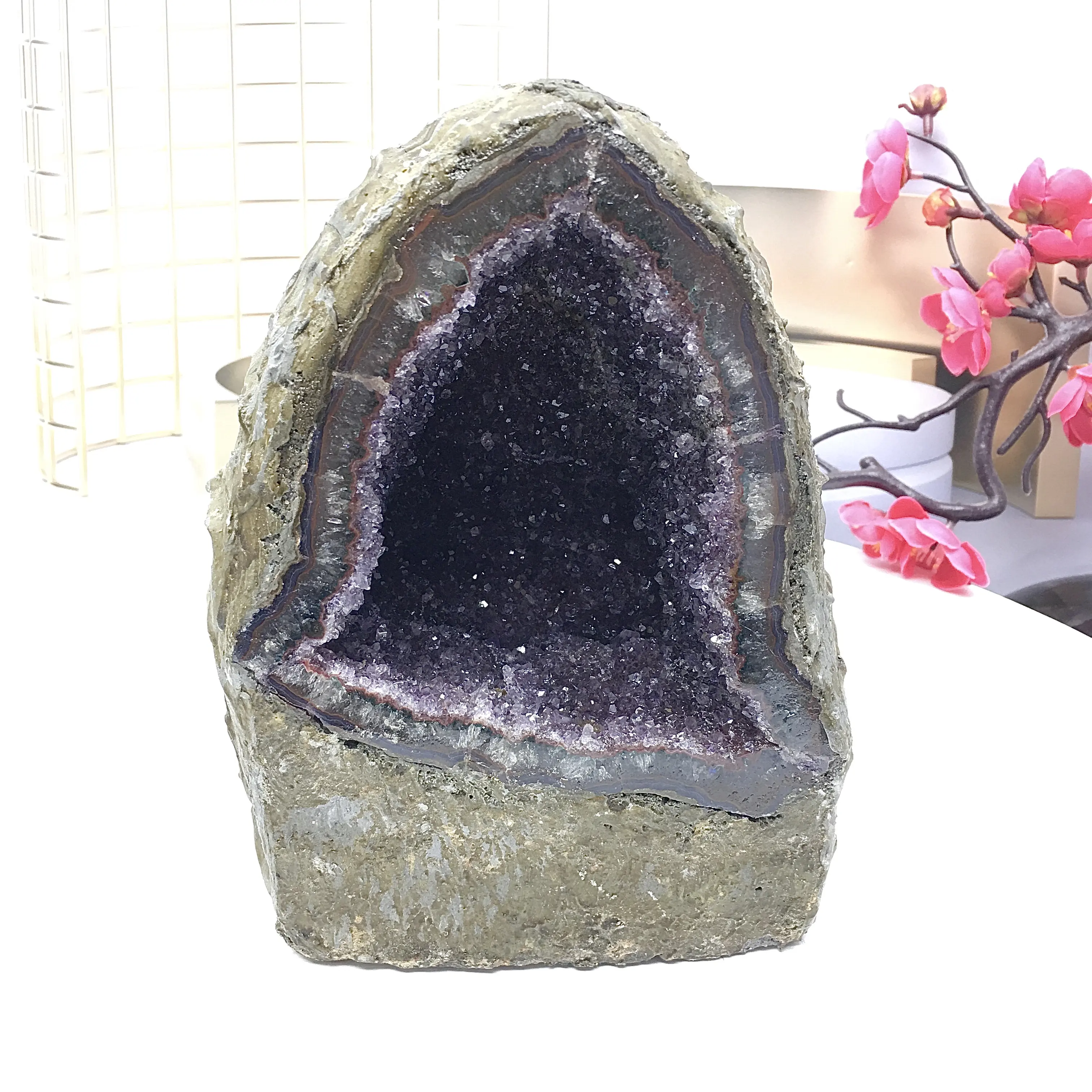Pure Natural Amethyst Cave Decoration - Unique Shape Large Size Collectibles, 180mm*110mm 3240g Display for Crystal Enthusiasts by Donghai County Lingchuang Crystal Jewelry Co.,Ltd