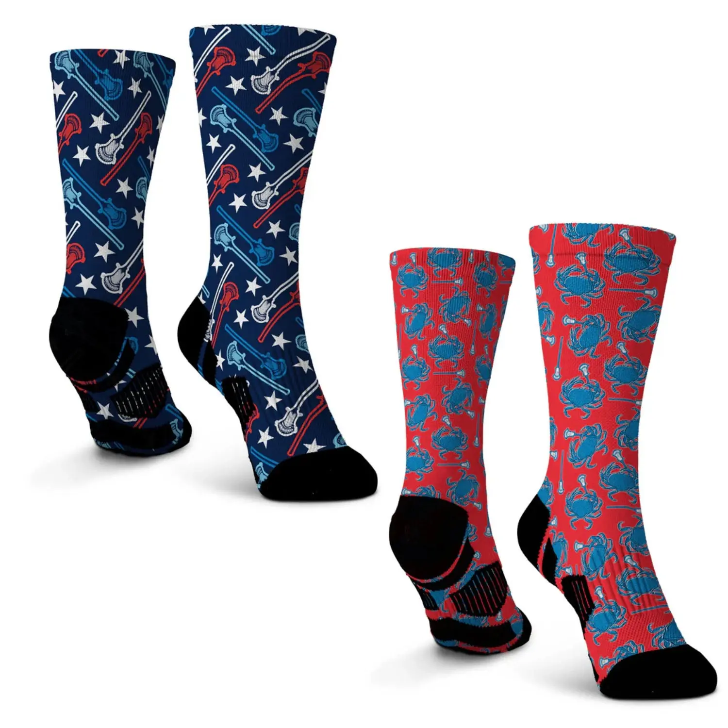 Guys Lacrosse Graphic Flex Mid-Calf Sock Set - Elite Play