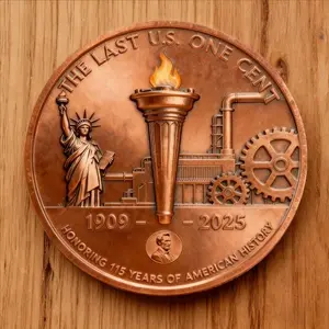 2pcs 1909–2025 Date Lincoln Commemorative Coin Coin Collecting Historic Souvenir Tribute Token Last Year Historical Coin US Penny Era
