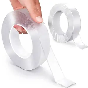 2pcs Nano Adhesive Tape Set, Reusable Transparent Strong Sticky Strips for Office & Home Use, Perfect for Posters, Carpets & More