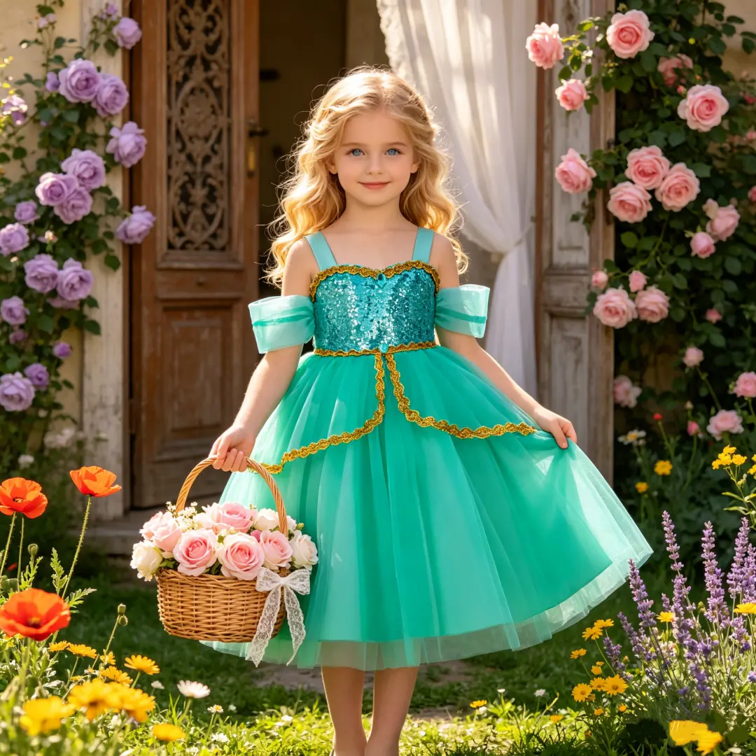 99 Girls' Princess Jasmine Costume Performance Outfit Children's Dancewear Girls' Princess Dress