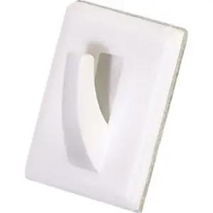 212 MAIN U-Shaped Wall Hanging Fastener, Small 4.7x3.5 in White Plastic Utility Adhesive Hook, Wall Mount Compatible, Bulk 6-Pack (Total 30 Hooks), U Shaped Hook