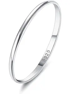 Ring for Women Men Elegant Ring High Polished Plain Stackable Thumb Rings Tarnish Resistant Wedding Band Ring Comfort Fit Size 4 to 12, 1mm 2mm 3mm 4mm 5mm 6mm