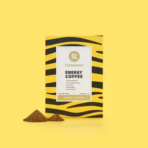 TIGERMEET Functional Energy Coffee Beverage – Traditional Natural Botanical Herbal Blend for Daily Energy, Focus Boost (6 Sachets)