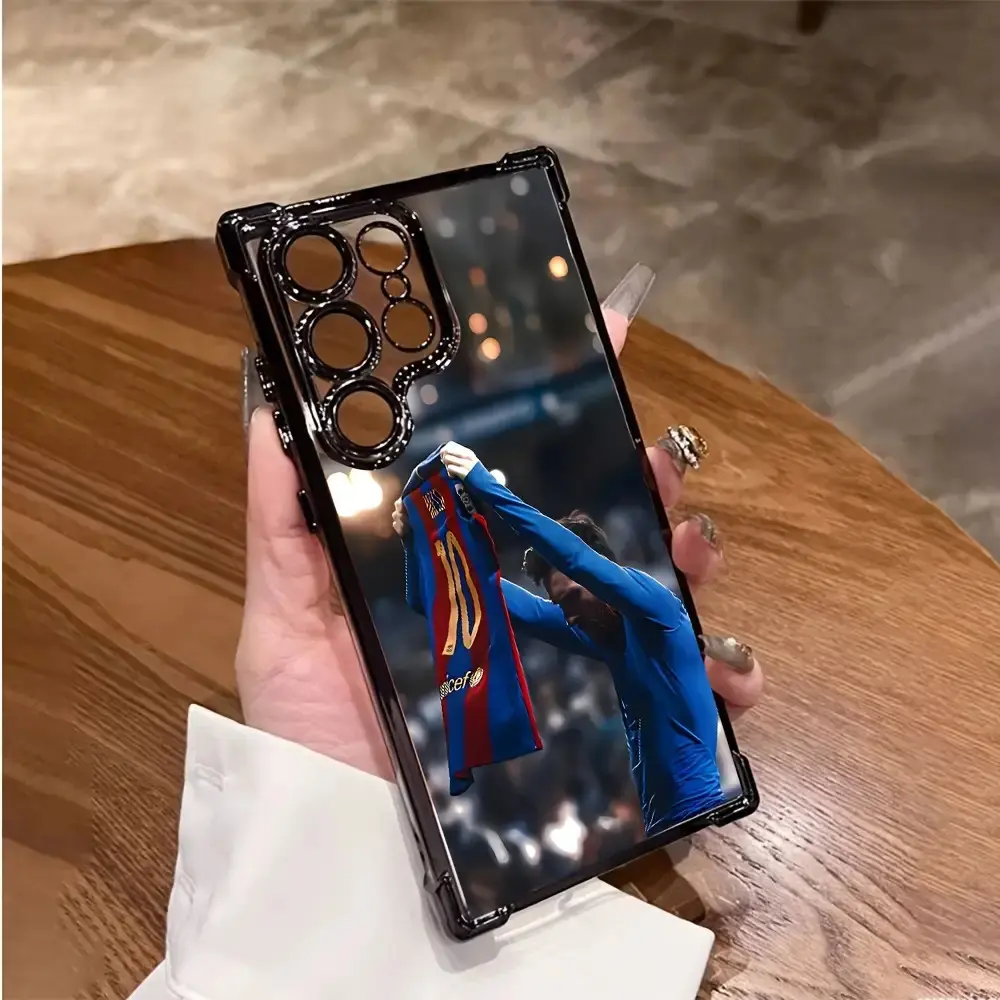 Football Sports Messi Style No. 10 Popular Phone Case for Samsung S25, S24, S23, S22, S21, S20 FE Ultra Plus 4G/5G - Premium Shockproof Transparent Protective Cover
