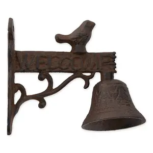 Zingz & Thingz Welcome Sign With Bird Cast IronDoor Bell Zingz & Thingz Welcome Sign With Bird Cast IronDoor Bell