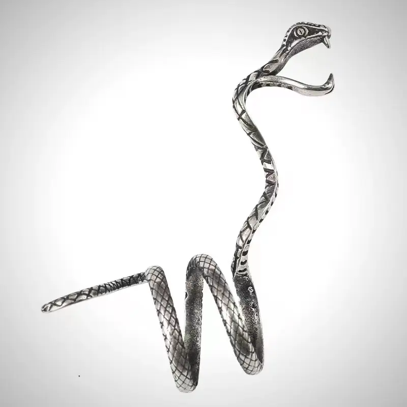 Large Winding Snake Cigarette Holder Silver