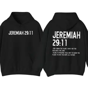 Jeremiah 29:11 Hoodie, Christian Bible Verse Graphic Pullover, Faith-Based Inspirational Scripture Hoodie, Religious Streetwear Unisex Casual Hoodie