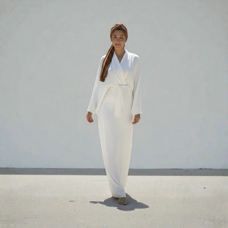Laila Set in White- Women's Long Sleeve Top $ Wrap Skirt