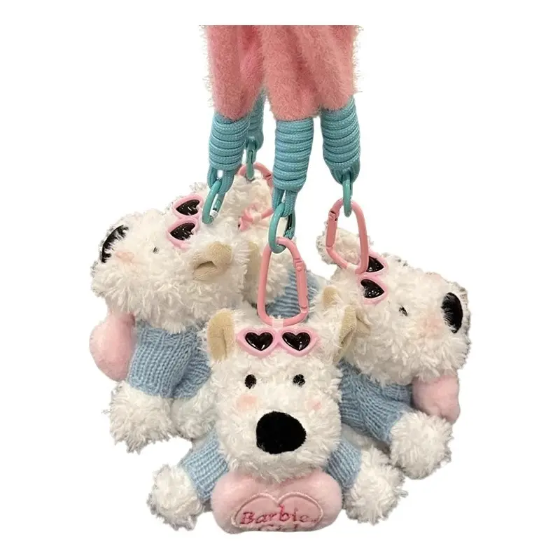 Cute West Highland Terrier Plush Pendant Keychain, Fashion Accessory for Bag, Keys Decoration