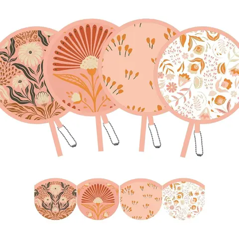 4 Pack Foldable Hand Fans, Round Handheld Cooling Fans for Weddings, Concerts, Travel, Events, Indoor & Outdoor Use Decor Gifts