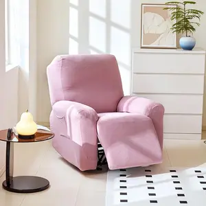 Solid Color Recliner Cover, 1 Set Simple Style Elastic Sofa Slipcover, Durable  Furniture Protector for Home Living Room Office Decor