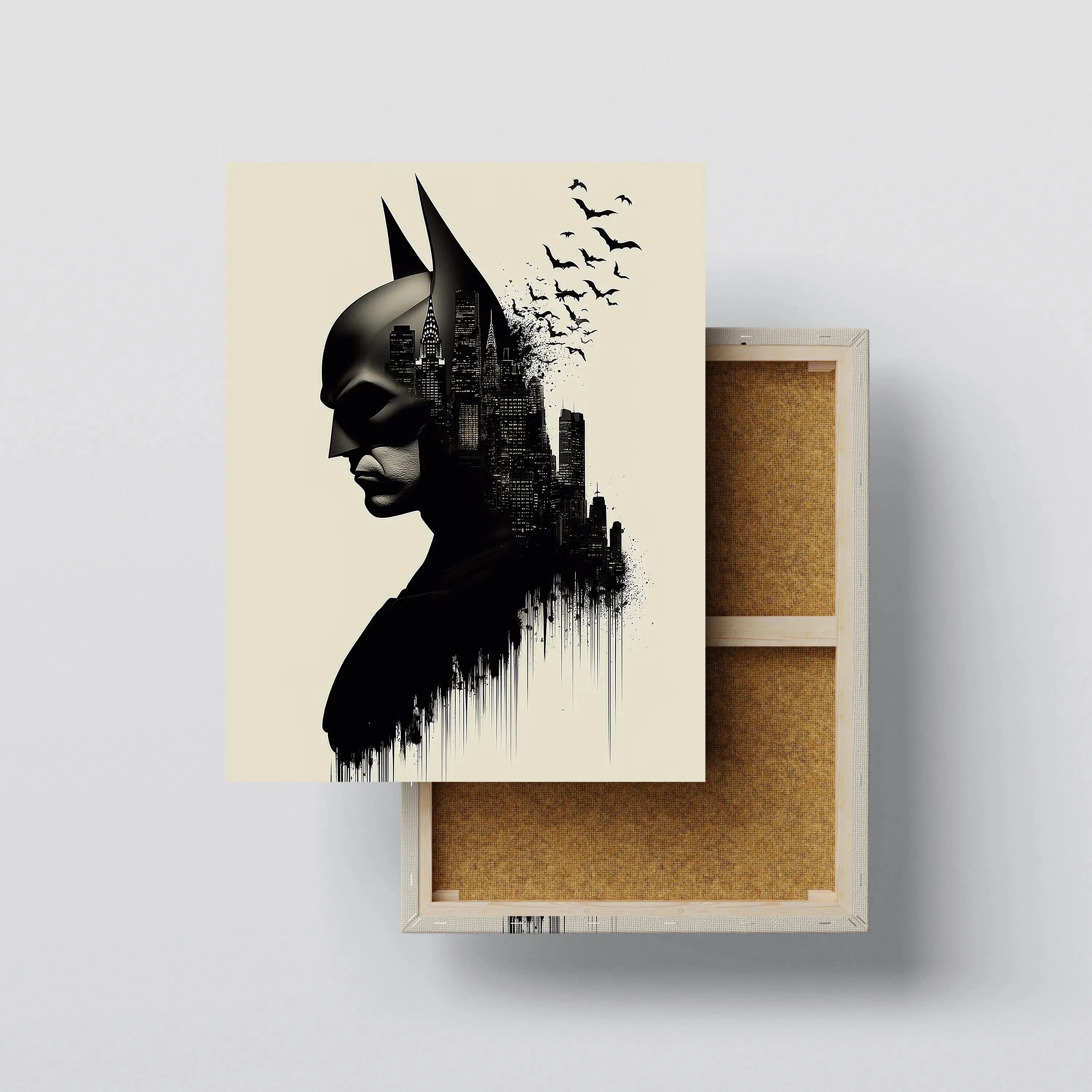 Caped Hero City Silhouette Wall Art