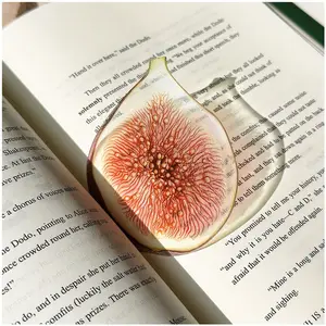 Acrylic Book Mark in Grape Apple Fig Shape, Semi-Transparent Page Marker, Cute Book Accessory, Back-To-School Gift, Reading Club Gift, DIY Craft Kit
